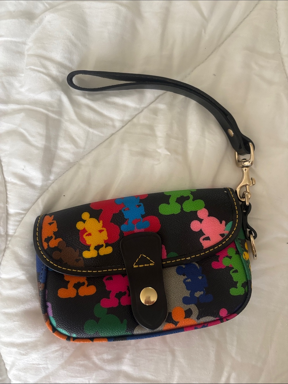 Dooney & Bourke Black Multicolor Mickey Silhouette Wristlet